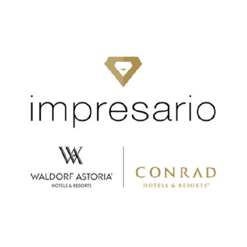 Hilton Impresario, Waldorf Astoria and Conrad logo, Incognito Atelier preferred partner